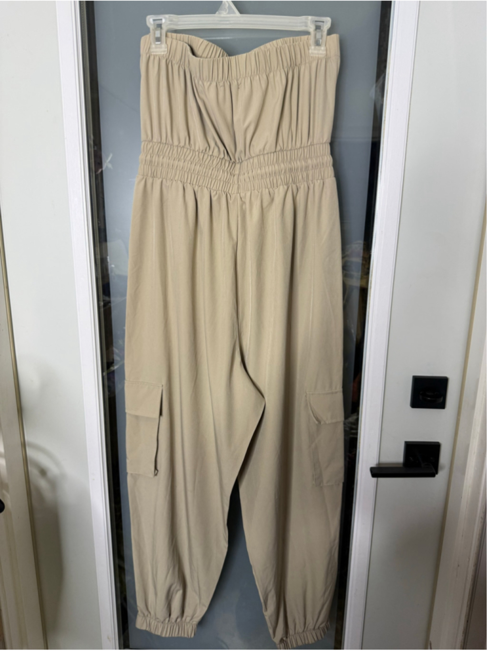 Justify Beige Strapless Cargo Jumpsuit L - Picture 5 of 7